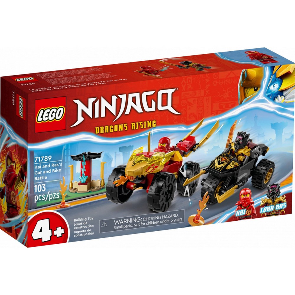 LEGO Ninjago Bătălia cu mașini și biciclete Kai și Ras 71789