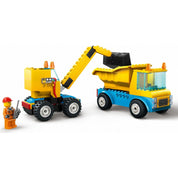 Camioane de construcție LEGO City și macara cu bile de demolare 60391