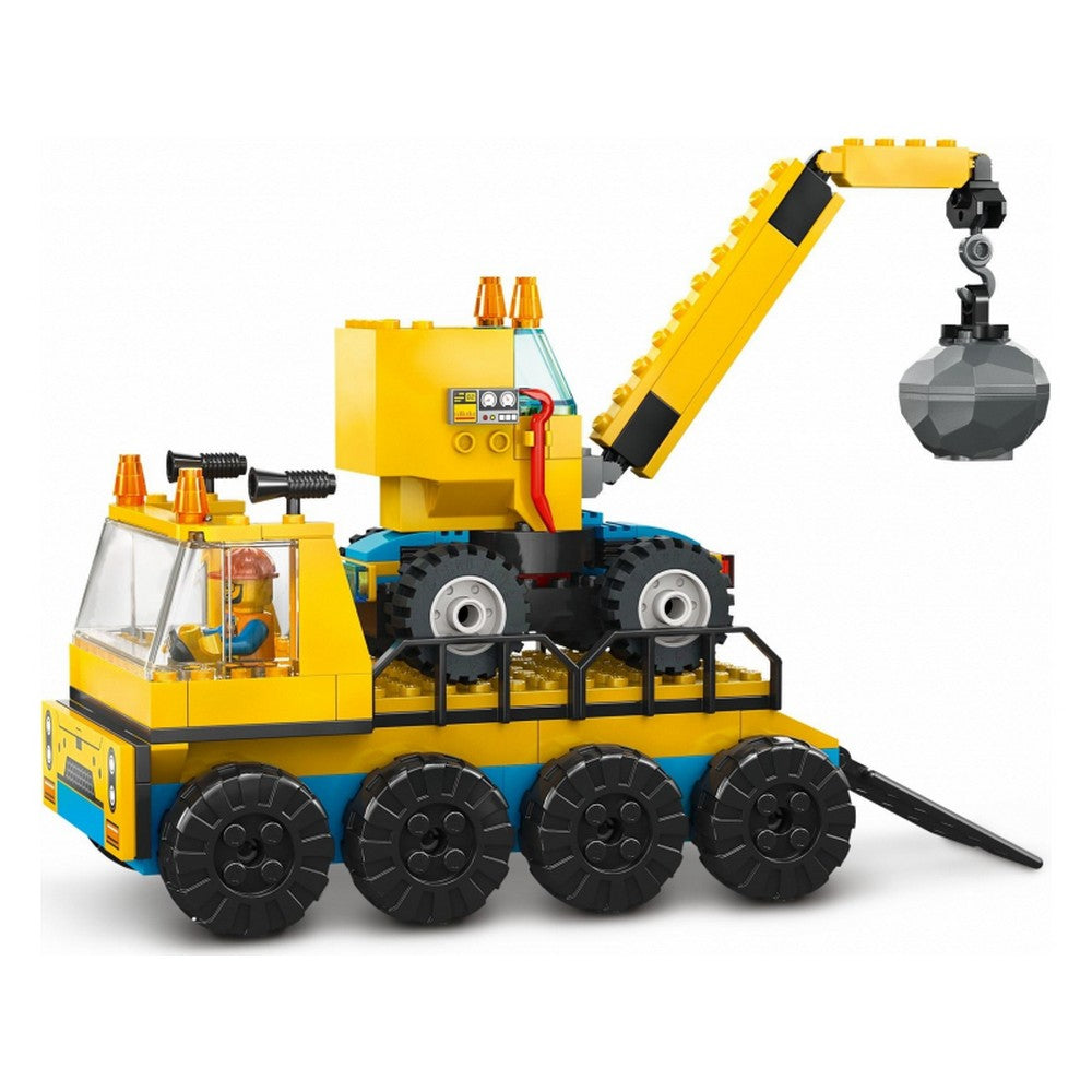 Camioane de construcție LEGO City și macara cu bile de demolare 60391