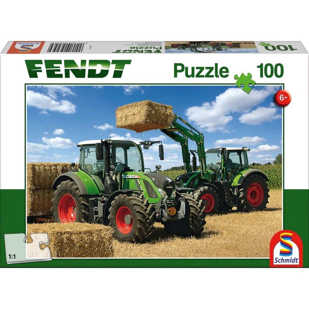 Puzzle Schmidt: Fendt - Fendt 724 Vario, Fendt 716 Vario Stivuitor Frontal Fendt Cargo, 100 de piese