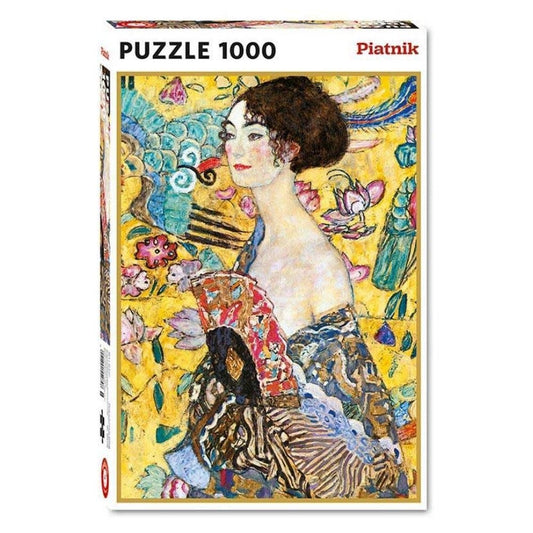 Gustav Klimt - Doamnă cu evantai, puzzle de 1000 de piese