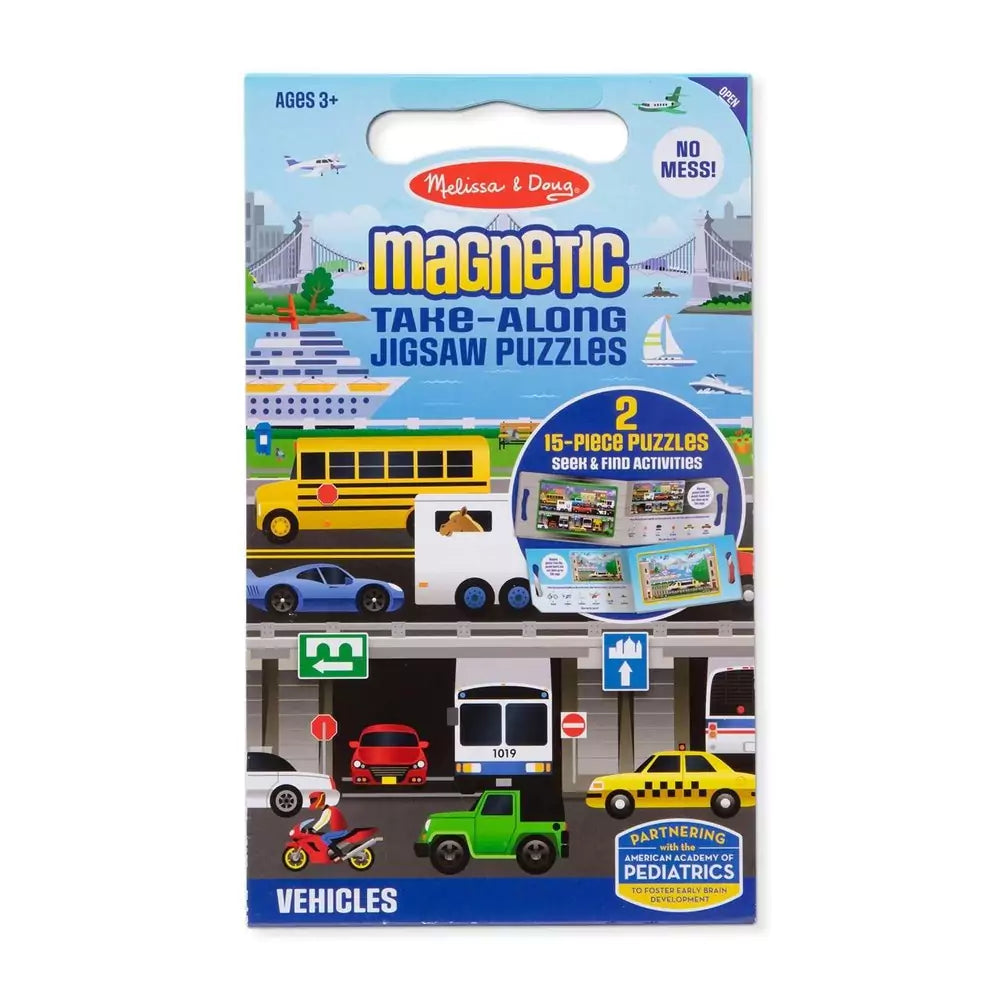 Melissa & Doug, mágneses puzzle, járművek