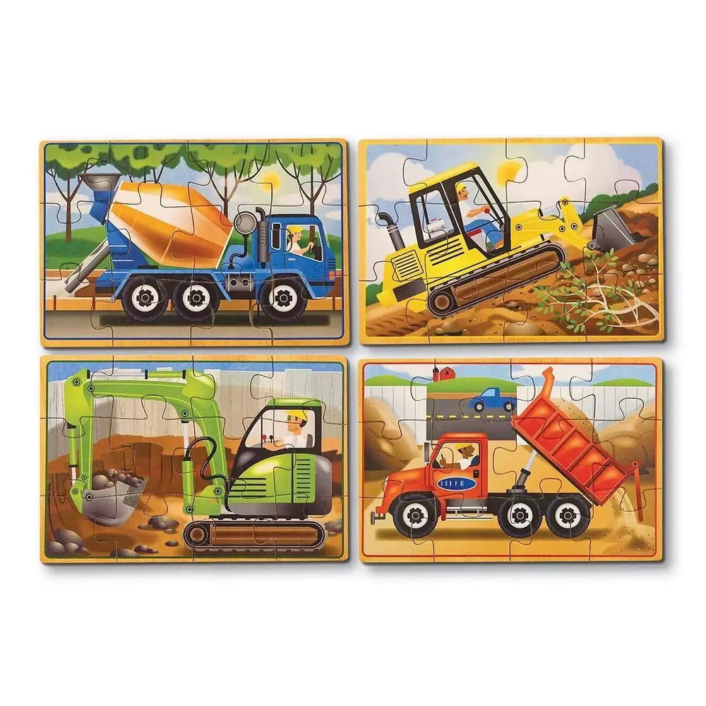 Melissa &amp; Doug Joc de dezvoltare a abilităților din lemn, Puzzle-uri într-o cutie, construcție