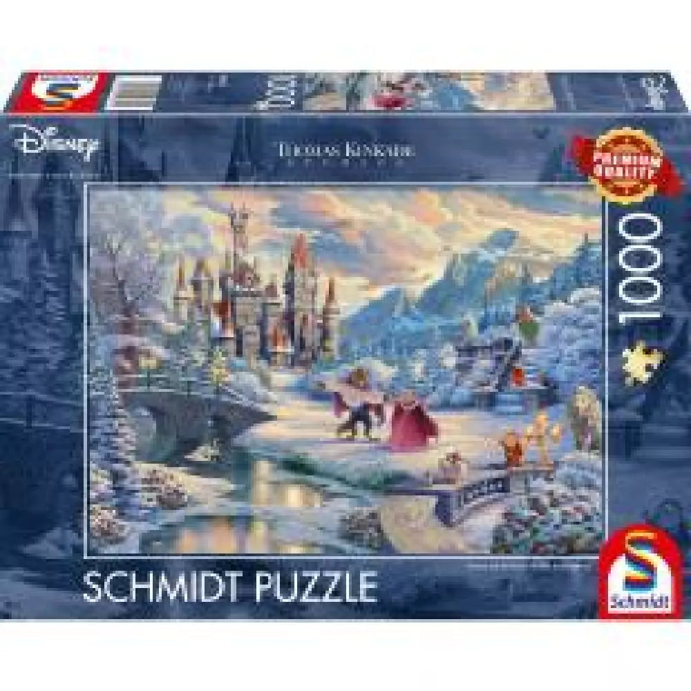 Puzzle Schmidt: Thomas Kinkade – A Szépség és a Szörnyeteg Téli Varázsa