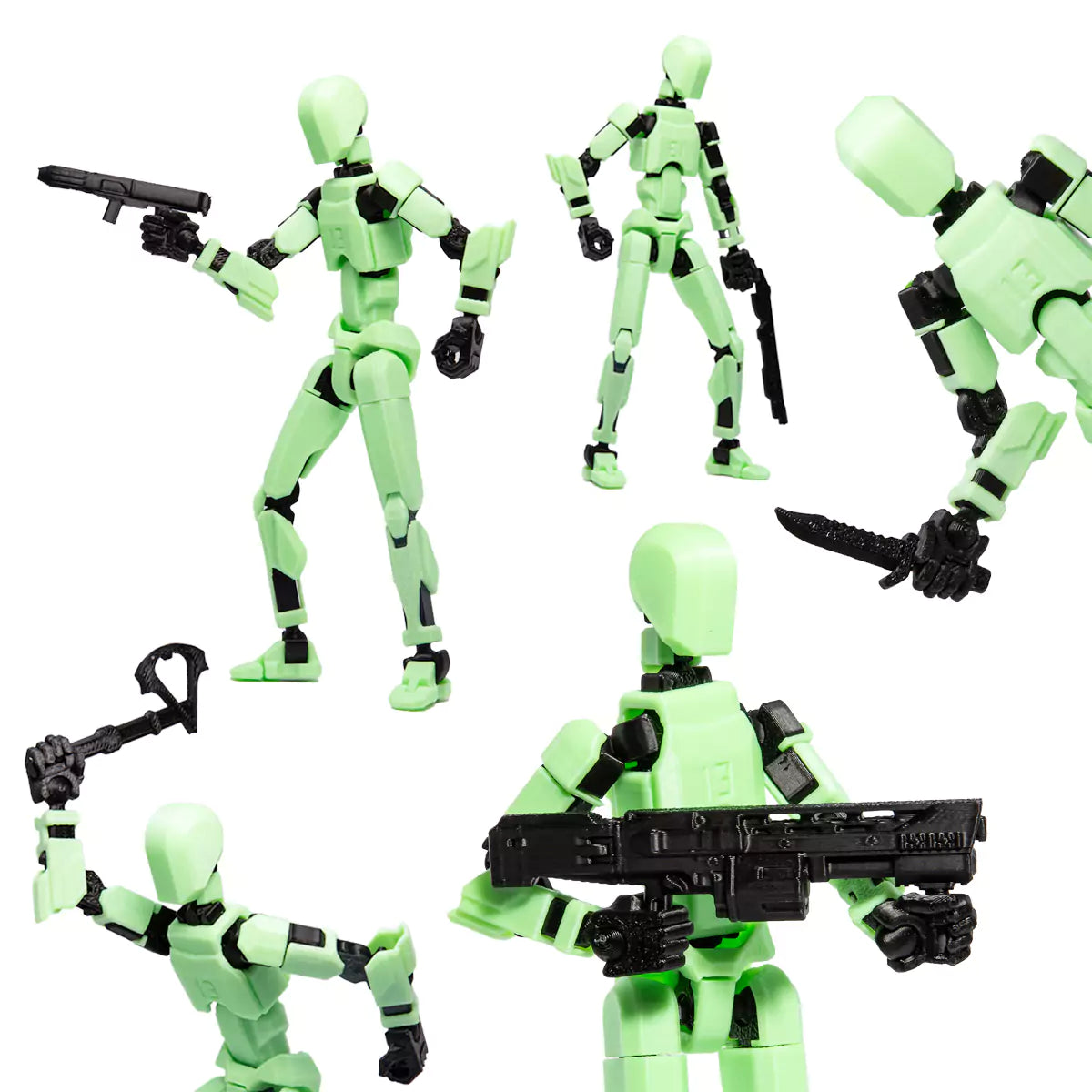 Figura robot 3D R13 - Verde fosforescent