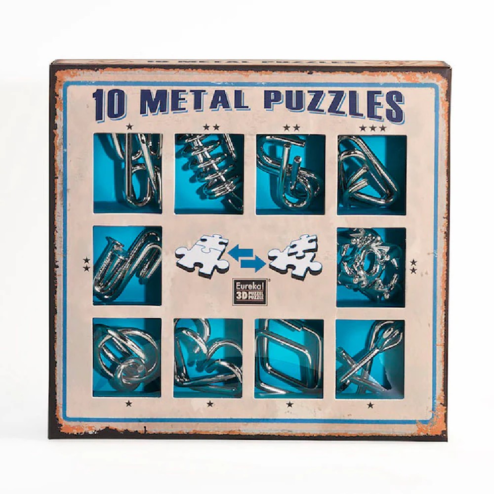Set puzzle cu 10 metale - Lacătul Diavolului albastru
