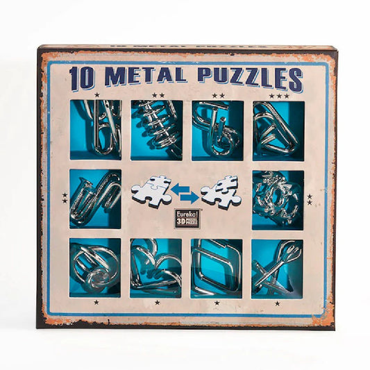 Set puzzle cu 10 metale - Lacătul Diavolului albastru