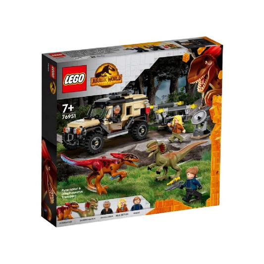 Transport LEGO Jurassic World Pyroraptor și Dilophosaurus 76951