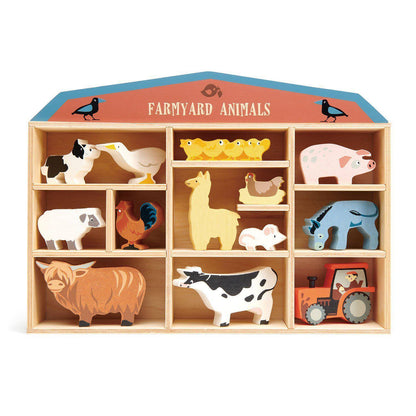 Háziállatok, din lemn premum - Farmyard set - 13 darab - Tender Leaf Toys-Tender Leaf Toys-1-Játszma.ro - A maradandó élmények boltja