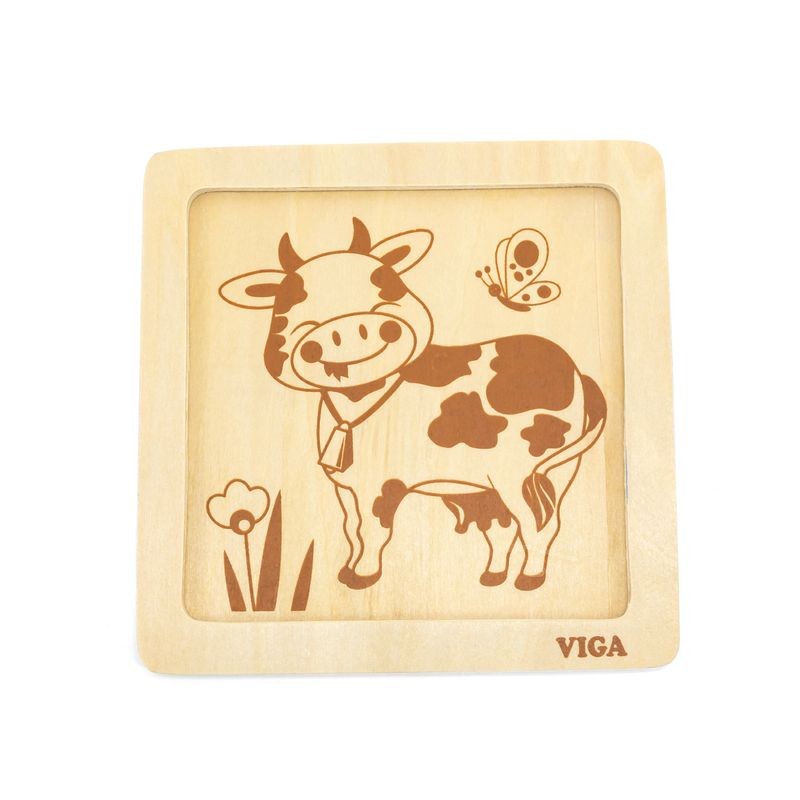 Puzzle din lemn de vaca, puzzle - 4 piese, Viga