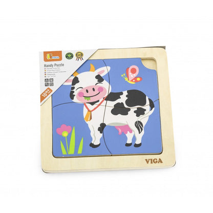 Puzzle din lemn de vaca, puzzle - 4 piese, Viga