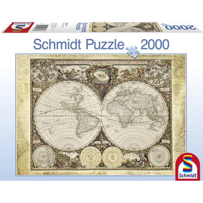 Puzzle Schmidt: Harta istorică a lumii, 2000 de piese 