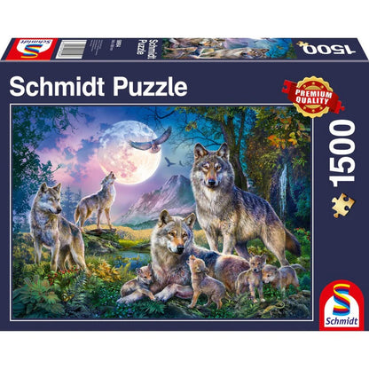 Puzzle Schmidt: Familia lupilor, 1500 de piese 