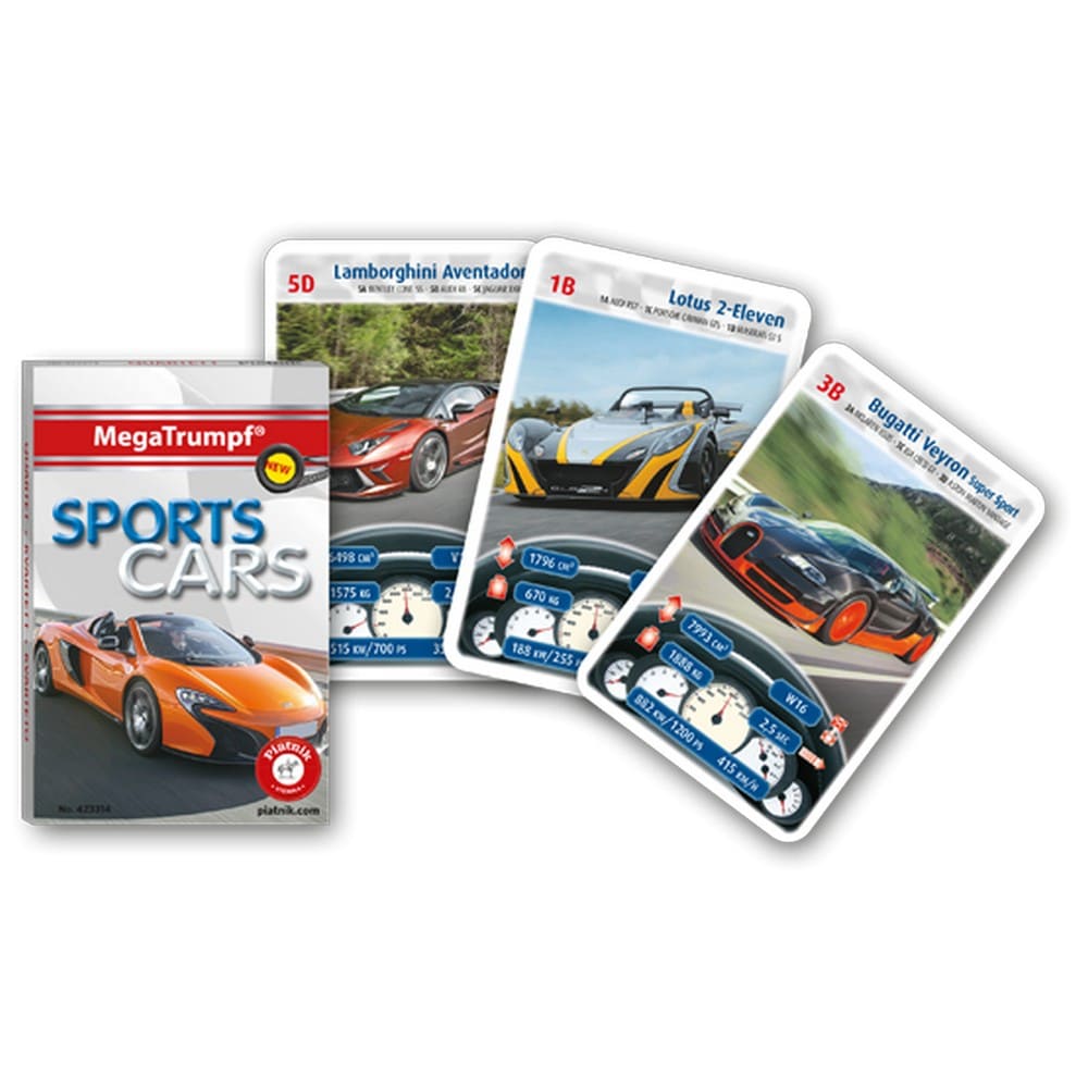 Mașini sport - joc de cărți de cvartet