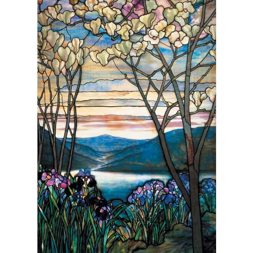 1000 de piese Tiffany - puzzle cu magnolie și iris